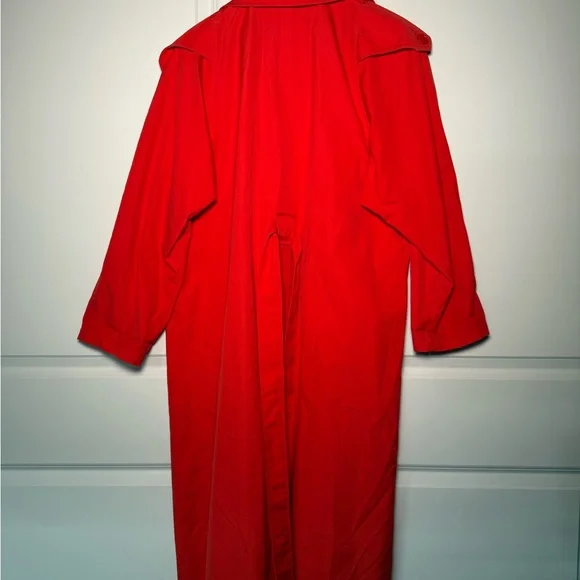Women’s Vintage Red Double-Breasted Trench Coat - Picture 6 of 7